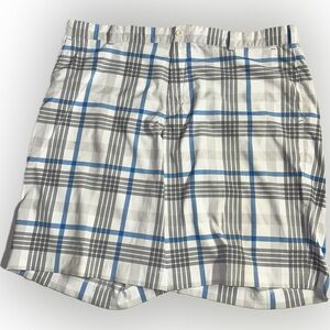 Nike Golf Tour Performance Dri-Fit Shorts Blue Gray White Plaid Size‎ 40